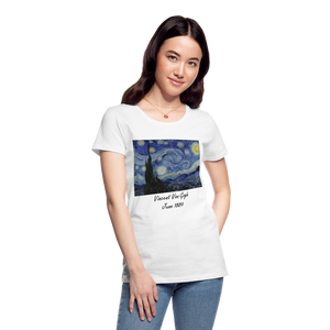 Women’s Premium Organic T-Shirt- Starry Night, Vincent Van Gogh - white